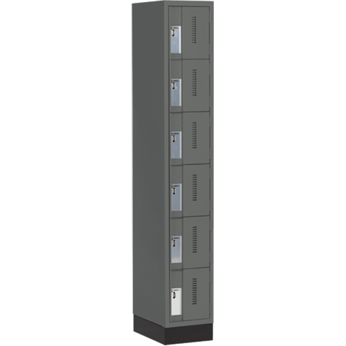 Concorde Heavy-Duty Lockers, 6 -tier, 12" x 18" x 76", Steel, Charcoal, Welded (Assembled) PB Rental Co. Ltd.
