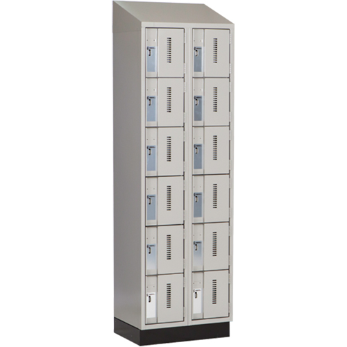 Concorde Heavy-Duty Lockers, 6 -tier, Bank of 2, 24" x 18" x 82", Steel, Grey, Welded (Assembled) PB Rental Co. Ltd.