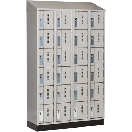 Concorde Heavy-Duty Lockers, 6 -tier, Bank of 4, 48" x 18" x 82", Steel, Grey, Welded (Assembled) PB Rental Co. Ltd.