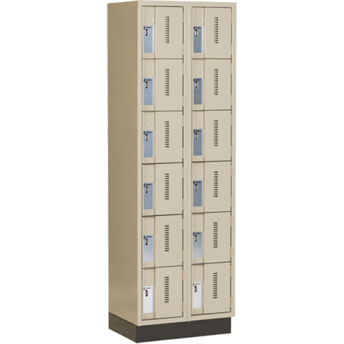 Concorde Heavy-Duty Lockers, 6 -tier, Bank of 2, 24" x 18" x 76", Steel, Beige, Welded (Assembled) PB Rental Co. Ltd.