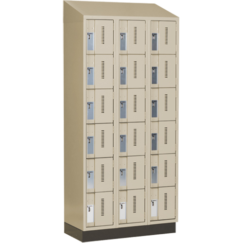 Concorde Heavy-Duty Lockers, 6 -tier, Bank of 3, 36" x 18" x 82", Steel, Beige, Welded (Assembled) PB Rental Co. Ltd.