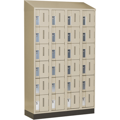 Concorde Heavy-Duty Lockers, 6 -tier, Bank of 4, 48" x 18" x 82", Steel, Beige, Welded (Assembled) PB Rental Co. Ltd.
