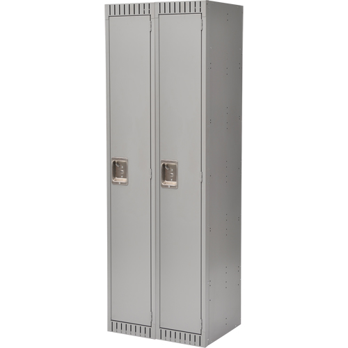 Lockers, Bank of 2, 24" x 18" x 72", Steel, Grey, Knocked Down PB Rental Co. Ltd.