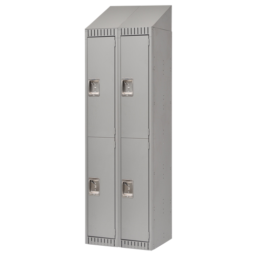 Casiers, 2 niveaux, Bloc de 2, 24" x 18" x 82", Acier, Gris, D&eacute;mont&eacute; PB Rental Co. Ltd.