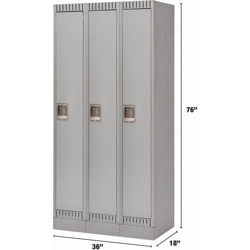 Casiers, Bloc de 3, 36" x 18" x 76", Acier, Gris, D&eacute;mont&eacute; PB Rental Co. Ltd.
