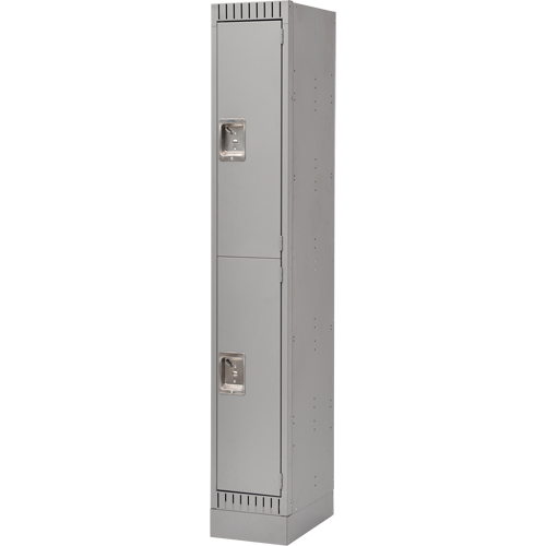 Assembled Lockers, 2 -tier, 12" x 18" x 72", Steel, Grey, Rivet (Assembled) PB Rental Co. Ltd.