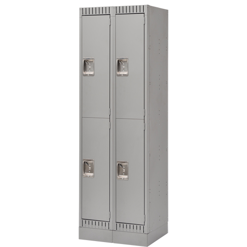 Casiers assembl&eacute;s, 2 niveaux, Bloc de 2, 24" x 18" x 72", Acier, Gris, Rivet (assembl&eacute;) PB Rental Co. Ltd.