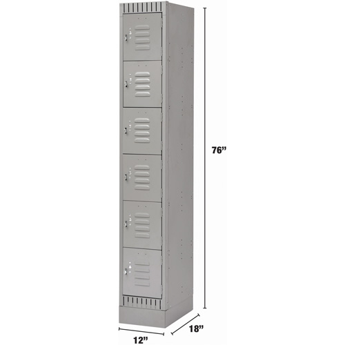Casiers, 6 niveaux, 12" x 18" x 76", Acier, Gris, D&eacute;mont&eacute; PB Rental Co. Ltd.