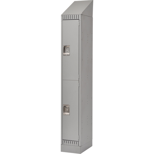 Casiers, 2 niveaux, 12" x 18" x 86", Acier, Gris, D&eacute;mont&eacute; PB Rental Co. Ltd.