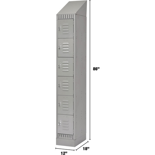 Casiers, 6 niveaux, 12" x 18" x 86", Acier, Gris, D&eacute;mont&eacute; PB Rental Co. Ltd.