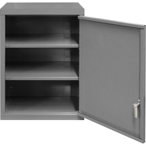 Wall-Mounted Cabinet, 27" H x 13-11/16" W x 18" D, 2 Shelves, Steel, Grey PB Rental Co. Ltd.