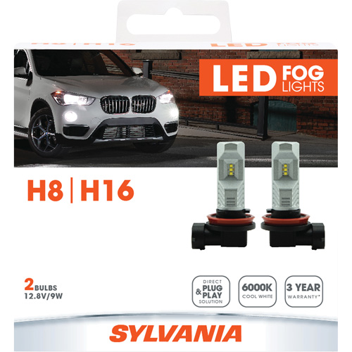Ampoule pour feu avant H8, DEL, 12,8 W/9 W, Blanc PB Rental Co. Ltd.