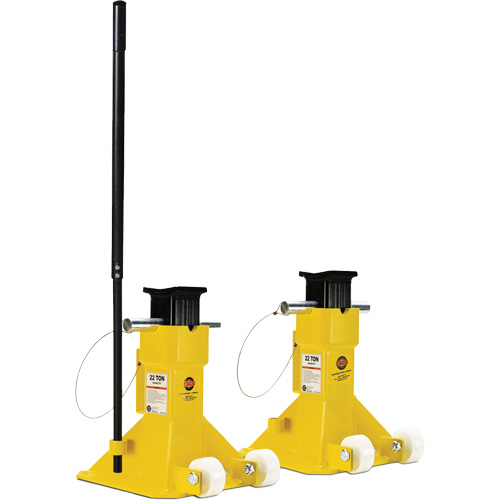 EZ-Wheel Jack Stand, Locking Pin, 22 Tons Capacity, 13-1/2" - 20" H PB Rental Co. Ltd.