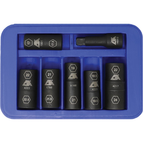 Half Metric Flip Socket Set, 7 Pcs, Impact, 1/2" Drive Size, Deep PB Rental Co. Ltd.