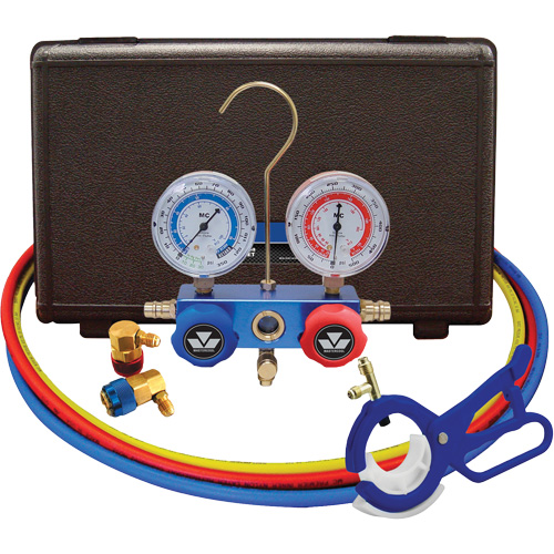 Automotive R134A 2-Way Manifold Gauge Set with 3-In-1 Side Mount Can Tap Valve PB Rental Co. Ltd.