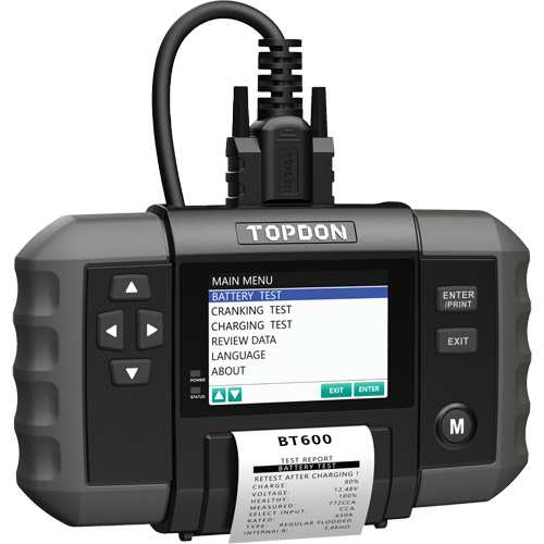 Testeur de batterie 12?V et de syst&egrave;mes 12?V/24?V BT600 avec imprimante int&eacute;gr&eacute;e PB Rental Co. Ltd.