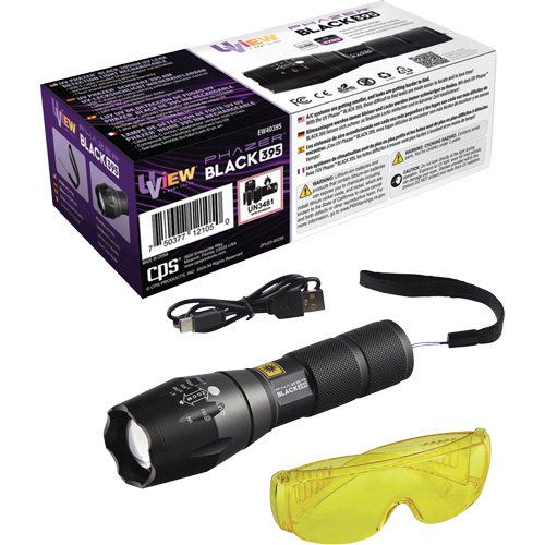 Lampe UV rechargeable pour la d&eacute;tection des fuites UView Phazer BLACK 395 PB Rental Co. Ltd.
