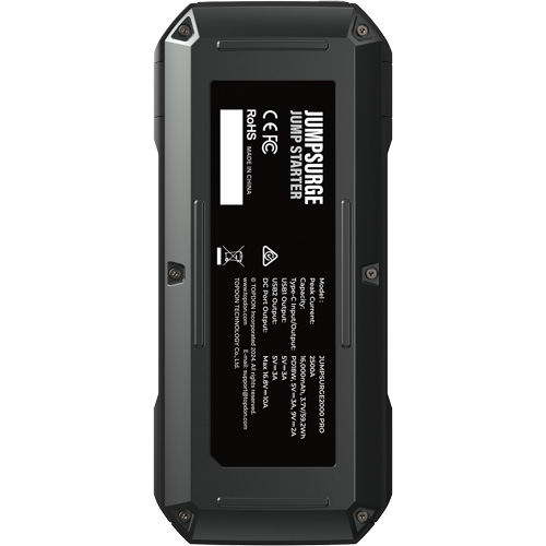 D&eacute;marreur de secours, banque d'alimentation et lampe de poche JumpSurge2000Pro &agrave; 2500 A de pointe PB Rental Co. Ltd.