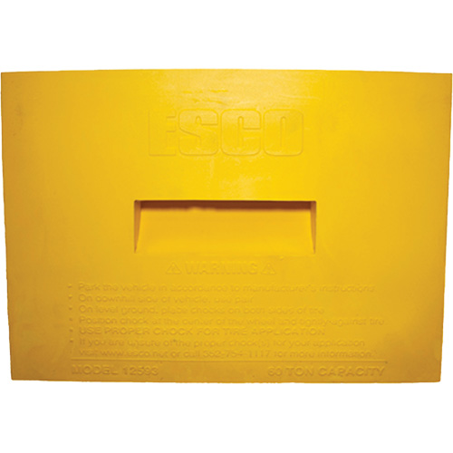 Wheel Chock, Polyurethane, Yellow, 15-1/4" W x 12-1/8" D x 10-3/4" H PB Rental Co. Ltd.
