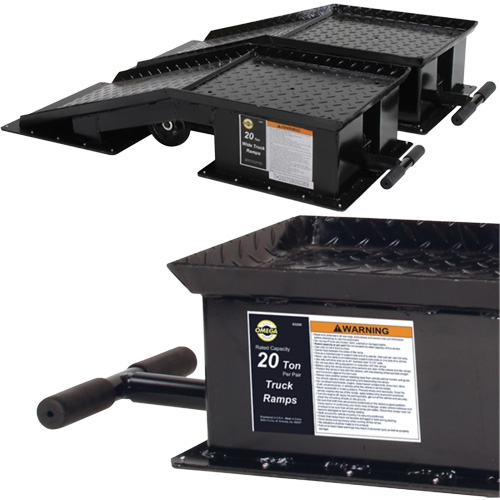 Rampes pour camions lourds avec longue poign&eacute;e en T, Capacit&eacute; 40 000 lb, 45" lo, 13-1/2" la, Hauteur de 9-19/50" PB Rental Co. Ltd.