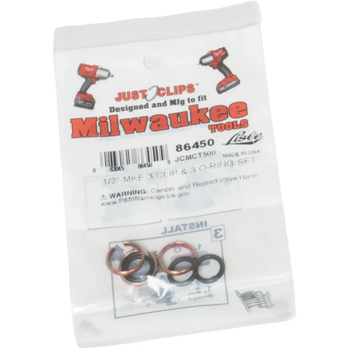 Jeu de clips et joints toriques de 1/2 po pour Milwaukee PB Rental Co. Ltd.