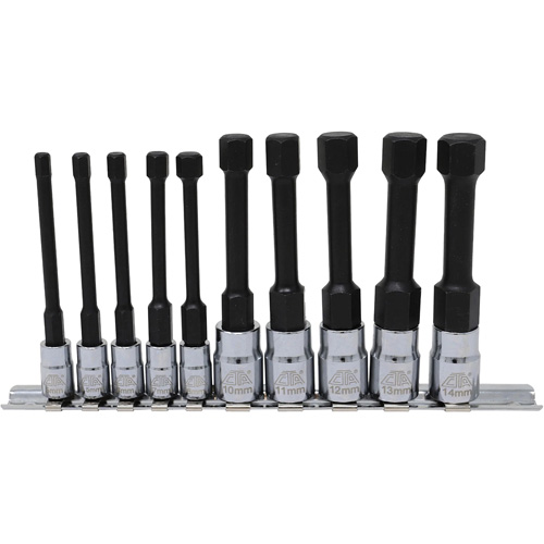 Metric Hex Socket Bit Set with Reduced Shank, 10 Pieces, 1/4"/3/8" Drive Size PB Rental Co. Ltd.