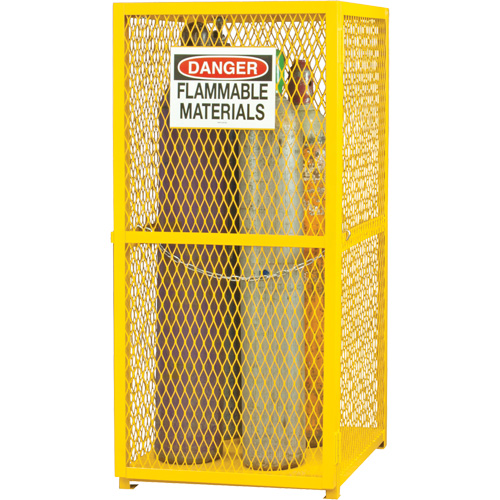 Armoire de rangement pour bouteilles &agrave; gaz, nbre de bouteilles: 9, 30" , 30" , 71-3/4" , Jaune PB Rental Co. Ltd.