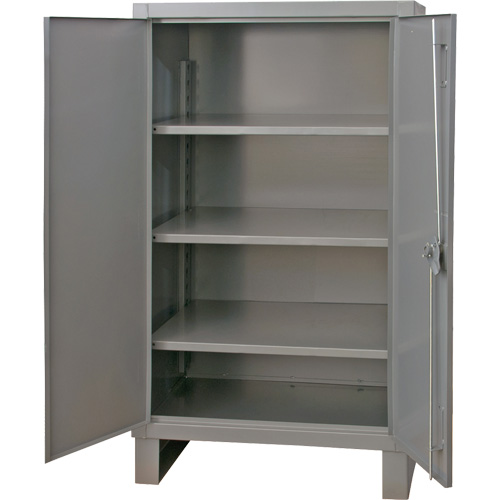 Armoire tr&egrave;s robuste, Acier, 3 Tablettes, 66" h x 48" la x 24" P, Gris PB Rental Co. Ltd.