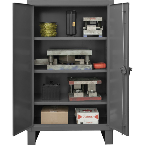 Armoire tr&egrave;s robuste, Acier, 3 Tablettes, 66" h x 60" la x 24" P, Gris PB Rental Co. Ltd.