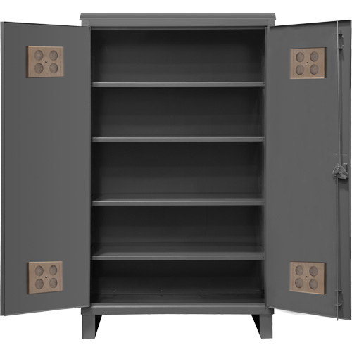 Heavy-Duty Outdoor Cabinet, Steel, 4 Shelves, 78" H x 48" W x 24" D, Grey PB Rental Co. Ltd.