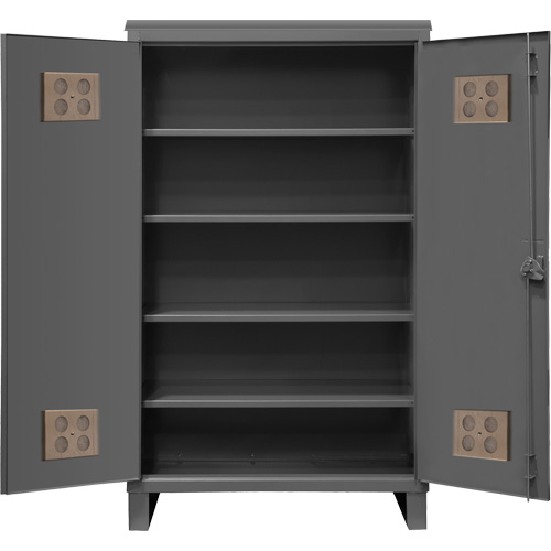 Heavy-Duty Outdoor Cabinet, Steel, 4 Shelves, 78" H x 60" W x 24" D, Grey PB Rental Co. Ltd.