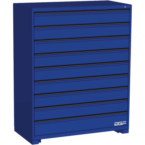 Armoire &agrave; tiroirs modulaire, 9 tiroirs, 48" la x 24" p x 60" h, Bleu PB Rental Co. Ltd.