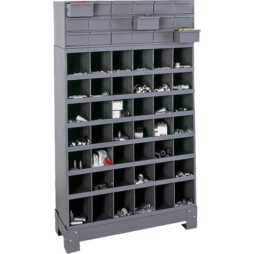 Unit&eacute; de stockage modulaire pour petites pi&egrave;ces, Acier, 18 tiroirs, 33-3/4" x 12-1/4" x 58-5/8", Gris PB Rental Co. Ltd.