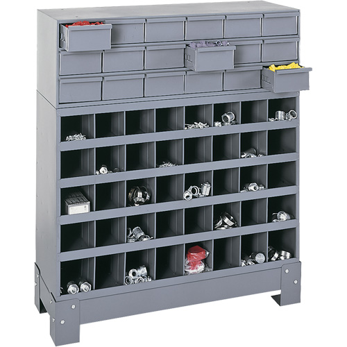 Modular Small Parts Storage Unit, Steel, 18 Drawers, 33-3/4" x 12-1/4" x 40-1/2", Grey PB Rental Co. Ltd.