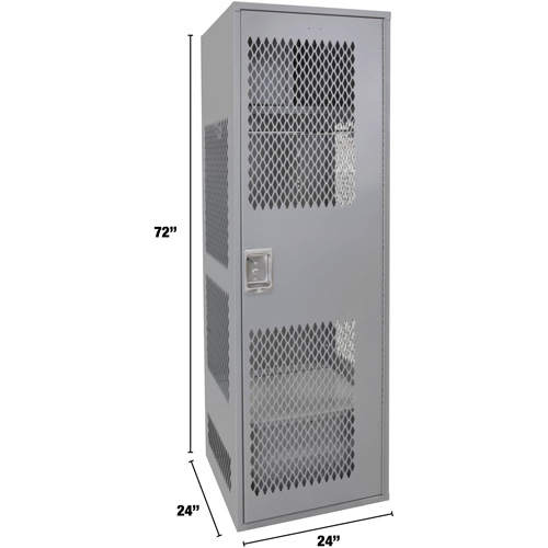 Gear Locker with Door, Steel, 24" W x 24" D x 72" H, Grey PB Rental Co. Ltd.