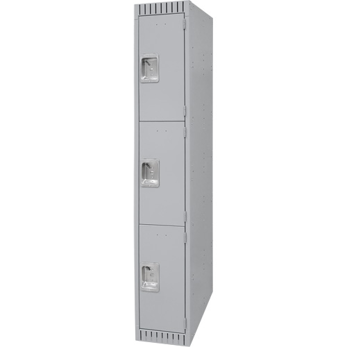 Lockers, 3 -tier, 12" x 18" x 72", Steel, Grey, Knocked Down PB Rental Co. Ltd.