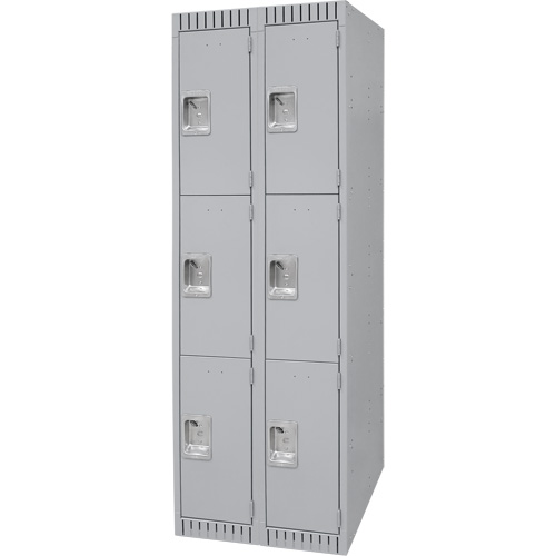Casiers, 3 niveaux, Bloc de 2, 24" x 18" x 72", Acier, Gris, D&eacute;mont&eacute; PB Rental Co. Ltd.