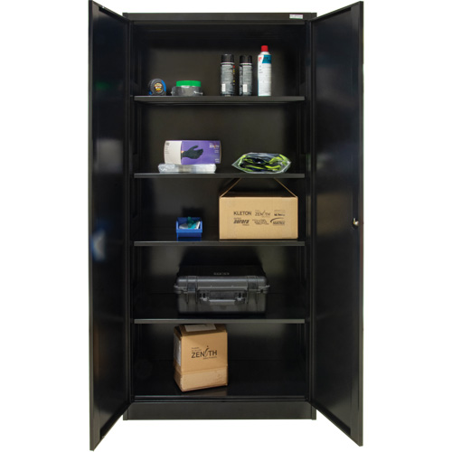 Hi-Boy Storage Cabinet, Steel, 4 Shelves, 72" H x 36" W x 18" D, Black PB Rental Co. Ltd.