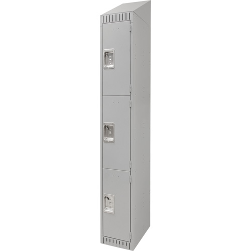 Lockers, 3 -tier, 12" x 18" x 82", Steel, Grey, Knocked Down PB Rental Co. Ltd.