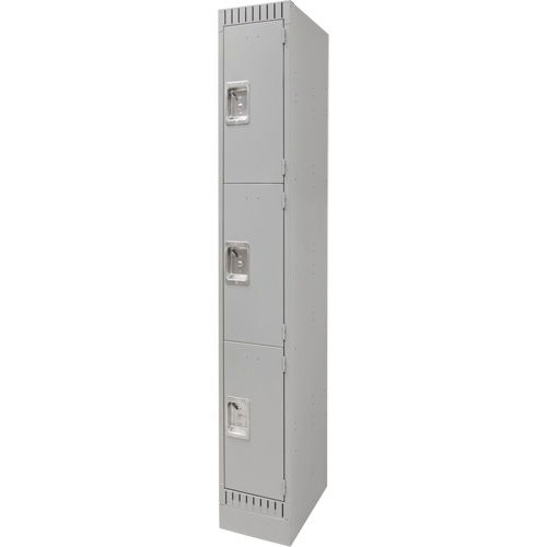 Lockers, 3 -tier, 12" x 18" x 76", Steel, Grey, Knocked Down PB Rental Co. Ltd.