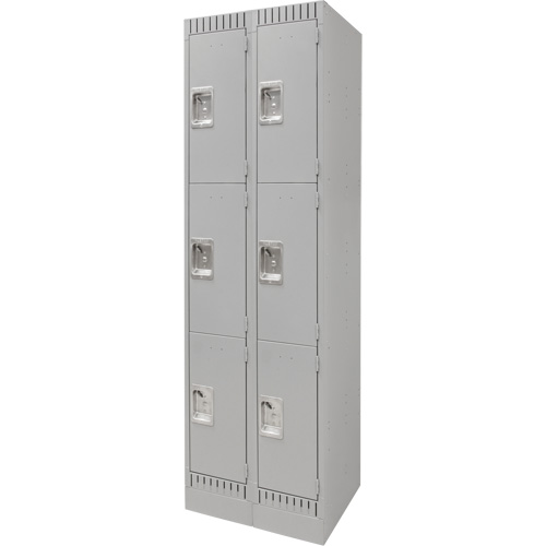 Casiers, 3 niveaux, Bloc de 2, 24" x 18" x 76", Acier, Gris, D&eacute;mont&eacute; PB Rental Co. Ltd.