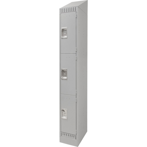 Lockers, 3 -tier, 12" x 18" x 86", Steel, Grey, Knocked Down PB Rental Co. Ltd.