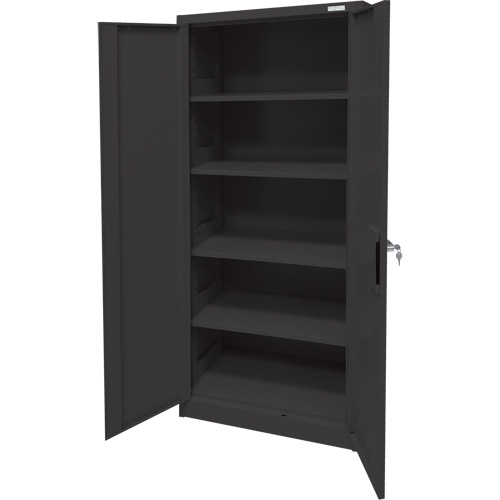 Storage Cabinet, Steel, 4 Shelves, 66" H x 30" W x 15" D, Black PB Rental Co. Ltd.