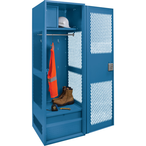Casier pour &eacute;quipement avec porte, Acier, 24" la x 18" p x 72" h, Bleu fonc&eacute; PB Rental Co. Ltd.