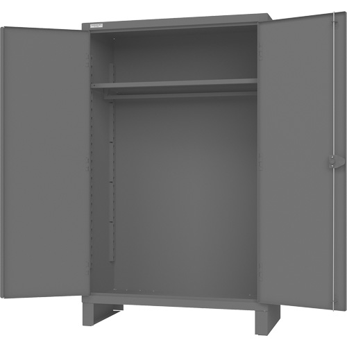 Armoire avec barre de suspension et portes encastr&eacute;es standards, Acier, 78" h x 48" la x 24" P, Gris PB Rental Co. Ltd.