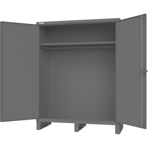 Cabinet with Hanging Bar & Standard Recessed Doors, Steel, 78" H x 60" W x 24" D, Grey PB Rental Co. Ltd.
