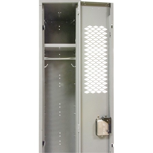 Vented Lockers, Bank of 3, 36 x 18" x 88", Steel, Grey, Knocked Down, Perforated PB Rental Co. Ltd.