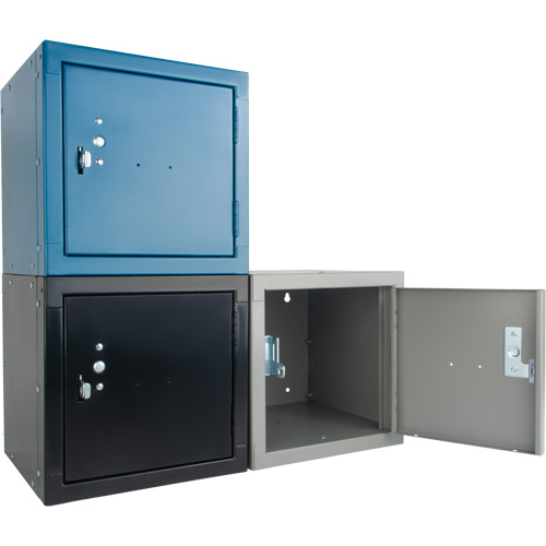 Casier cubique empilable, 12" x 12" x 12", Acier, Noir, D&eacute;mont&eacute; PB Rental Co. Ltd.