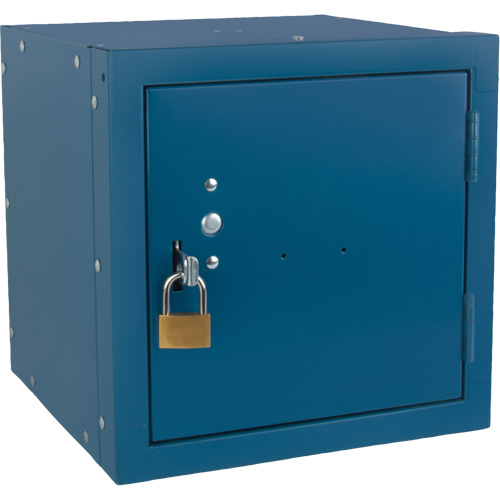 Casier cubique empilable, 12" x 12" x 12", Acier, Bleu, D&eacute;mont&eacute; PB Rental Co. Ltd.