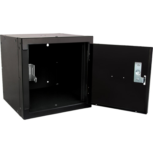 Casier cubique empilable, 12" x 12" x 12", Acier, Noir, D&eacute;mont&eacute; PB Rental Co. Ltd.